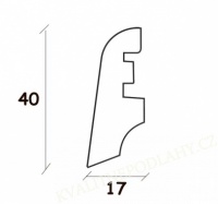 Soklová lišta MDF KP40 Dub mocca 4360